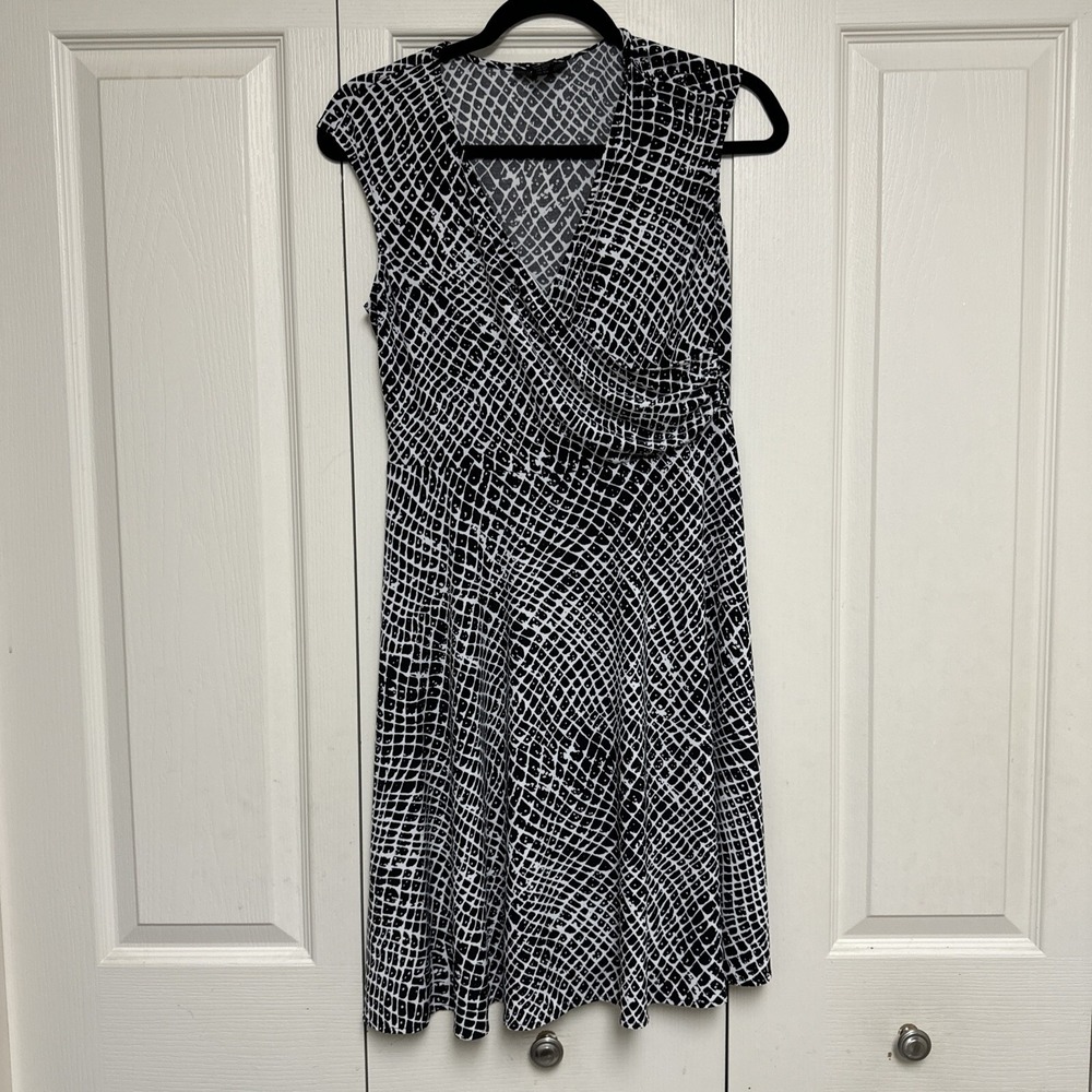 Alfani Petite Size P/S Faux Wrap Dress Sleeveless EUC